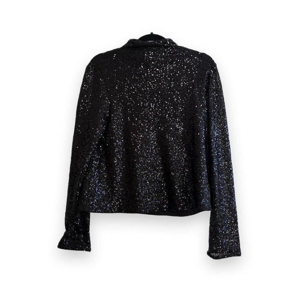 NWT H&M Black Sequin Long Sleeve Blouse - Medium